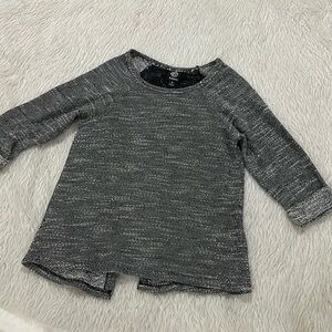 Bobeau black knitted lace blouse size small
